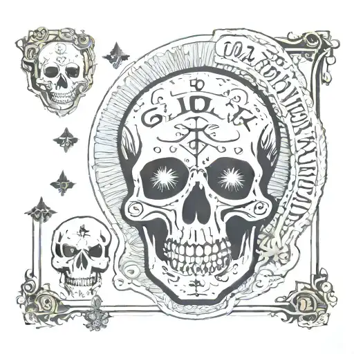 Skull Ouija board tattoo design idea