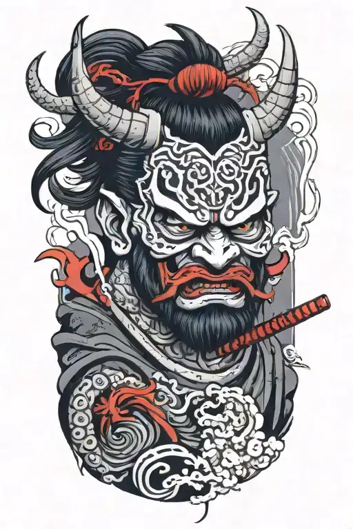 Demon Samurai tattoo design idea