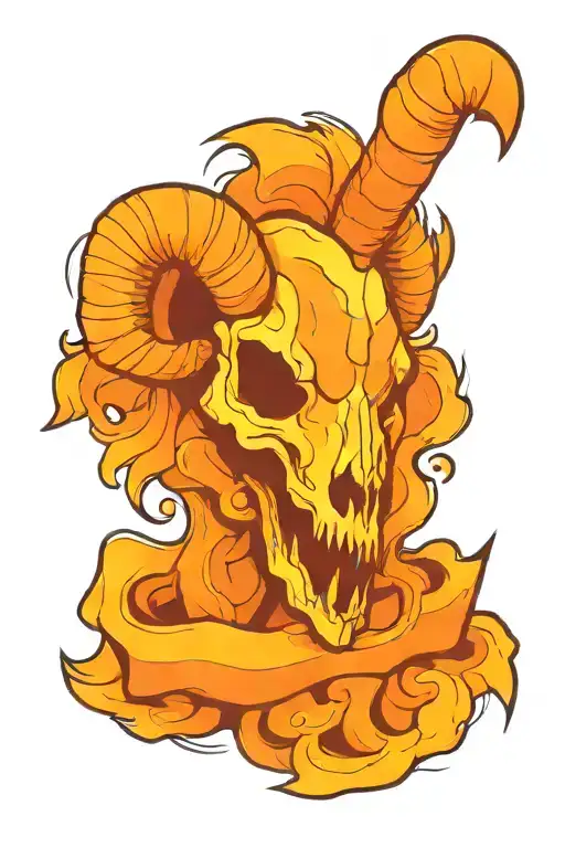 ram skull tattoo design idea