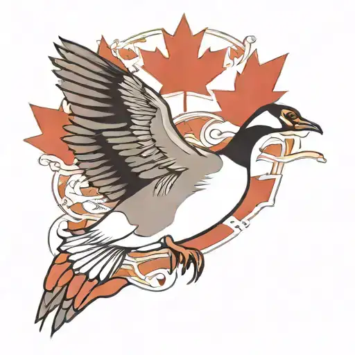 Canadian goose tattoo design idea