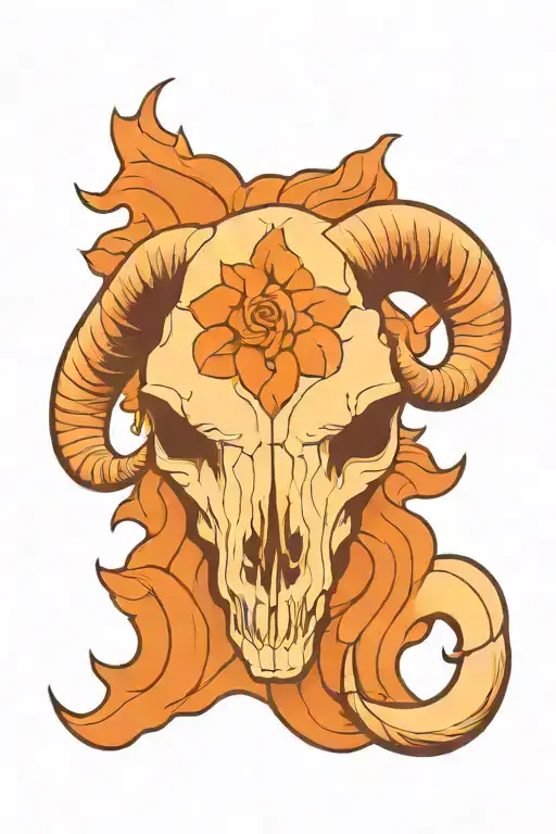 Ram skull tattoo design idea