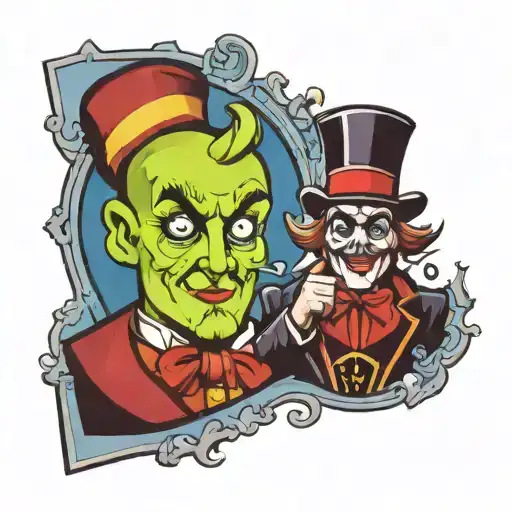 Haunted carnival ringmaster  tattoo design idea