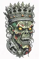 zombie king tattoo design idea
