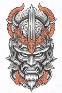 Samurai helmet tattoo design idea