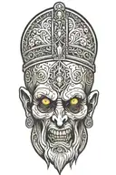 zombie pope tattoo design idea