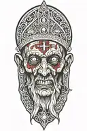 zombie pope tattoo design idea