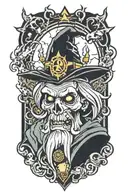 zombie wizard king tattoo design idea
