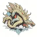 kaiju collage tattoo design idea