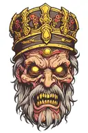 zombie wizard king tattoo design idea