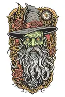 zombie wizard tattoo design idea