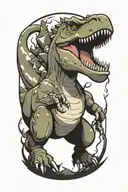 t rex tattoo design idea