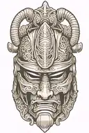 Samurai helmet tattoo design idea
