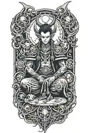 demon priest tattoo design idea