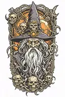 zombie wizard tattoo design idea