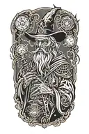 zombie wizard tattoo design idea