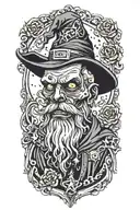 zombie wizard tattoo design idea