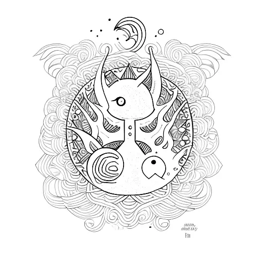 chilli pepper moon tattoo design idea