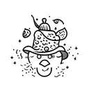moon with a chili pepper hat tattoo design idea