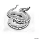 A snake coiled around a gun, with fine line details and dotwork shading tattoo design idea