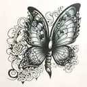smokey butterfly wings tattoo design idea