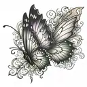 smokey butterfly wings tattoo design idea