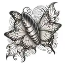 smokey butterfly wings tattoo design idea