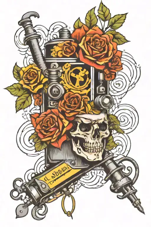 self sabotaging suicide machine  tattoo design idea
