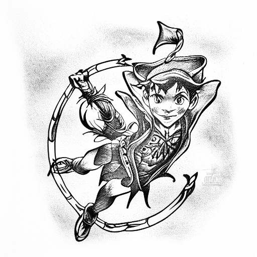 peter pan tattoo design idea