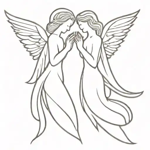 two angels home design ideas tattoo design idea