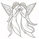 two angels home design ideas tattoo design idea