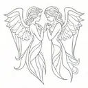two angels home design ideas tattoo design idea