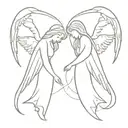 two angels home design ideas tattoo design idea