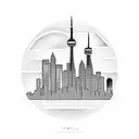 toronto skyline  tattoo design idea