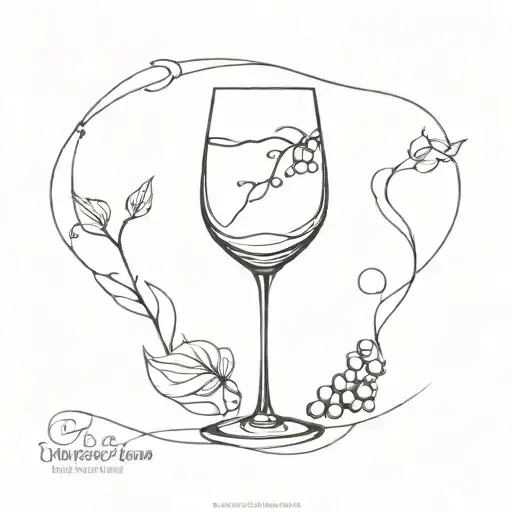 wine glass  tattoo design idea