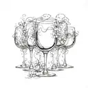 wine glass tattoo design idea