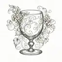 wine glass tattoo design idea