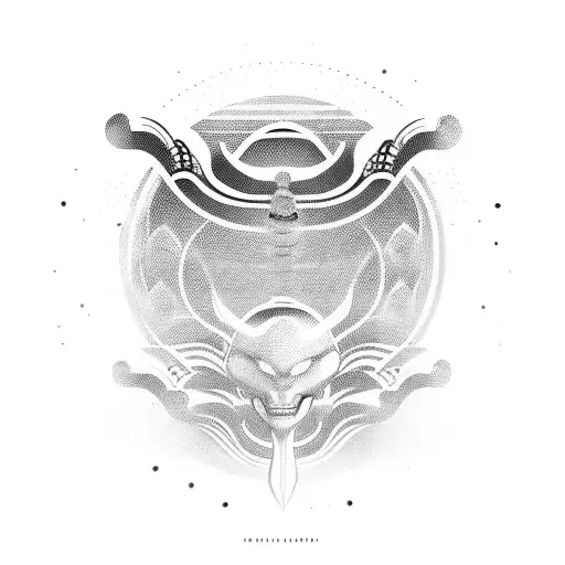 mix the alien and hakka design tattoo design idea