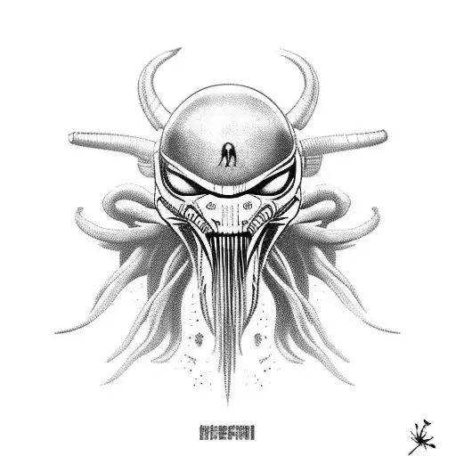 mix the xenomorph and hakka tattoo design idea