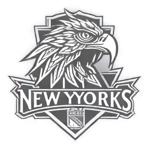 new York rangers logo blended with polish eagle shape tattoo design idea