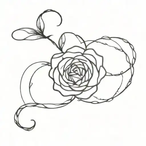 long braid rose intertwined tattoo design idea