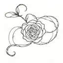 long braid rose intertwined tattoo design idea