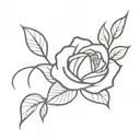 long braid rose intertwined tattoo design idea