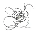 long braid rose intertwined tattoo design idea