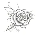 long braid rose intertwined tattoo design idea