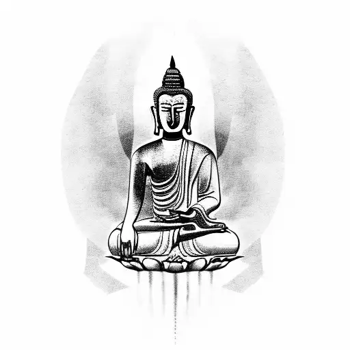 standing buddha  tattoo design idea