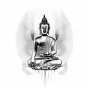 standing buddha  tattoo design idea