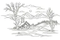 post-apocalyptic landscape tattoo design idea