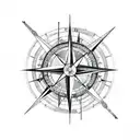 Compass with arrows tattoo design idea