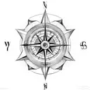 Compass with arrows tattoo design idea