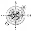 Compass with arrows tattoo design idea